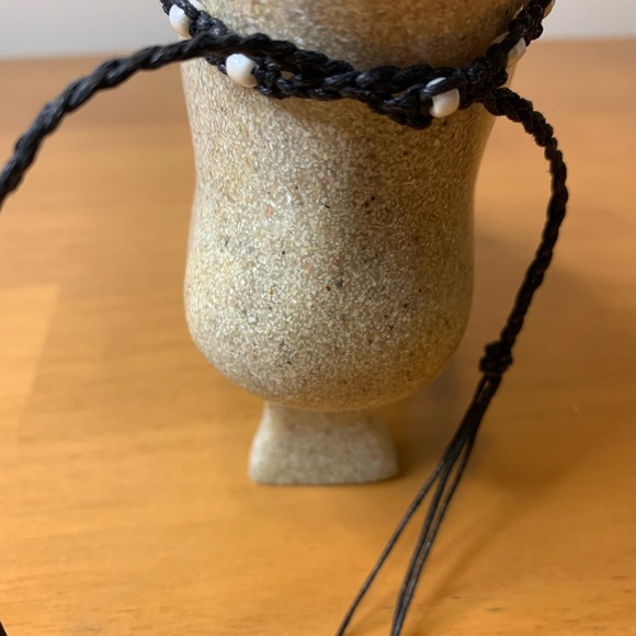 Handmade Cowrie Shell Macrame Anklet w/ Toe Ring – Black - Picture 5 of 6